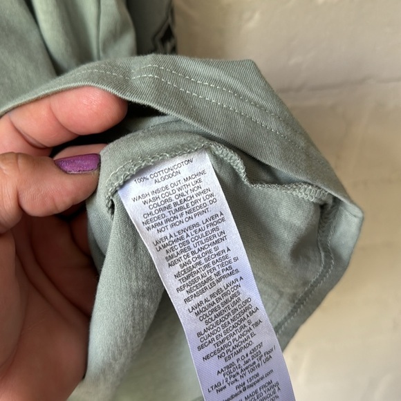 Adidas shirt long sleeve boys large light sage green drip logo 14/16 young mens - Picture 5 of 6